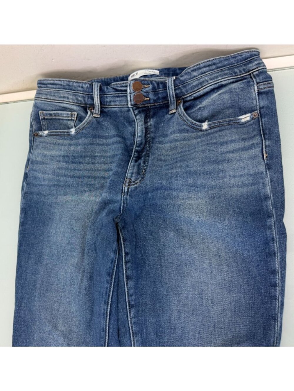 BKE Parker Jeans Women's 31X32 High Rise Straight Fit Stretch Denim Y2K Buckle - Picture 12 of 14